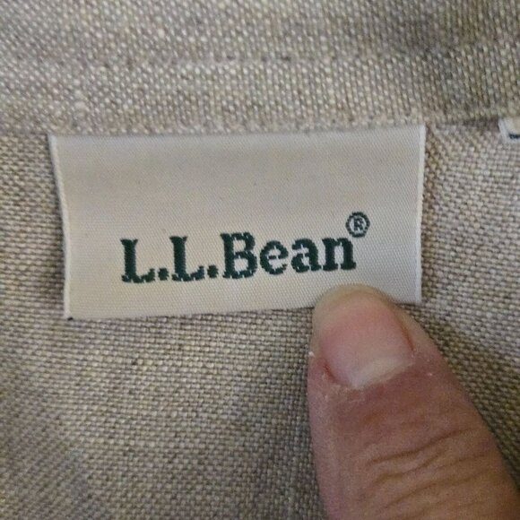 L.L. Bean Vintage 100% Linen Neutral Beige Lagonlook Button Front Tunic Size XL - Picture 4 of 5